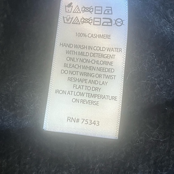 LAST CALL Max Studio 100% 2 Ply Cashmere Gray Color Block Mock Neck Sweater M - Picture 5 of 6